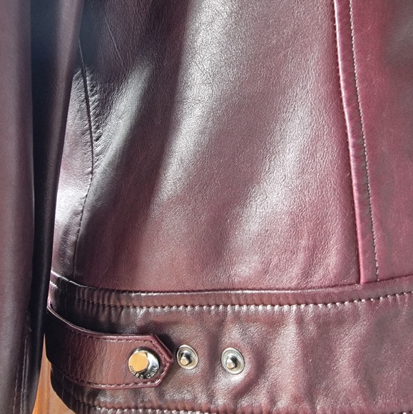 Marc Cain Wine Coloured Leather Jacket - Picture 14 of 16